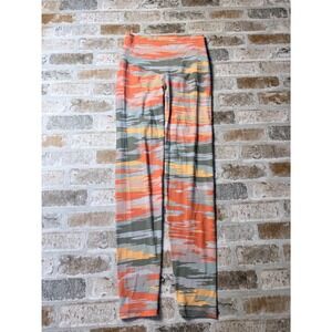 Aerie Chill Play Move Leggings Small Orange Green Abstract Print High Waisted